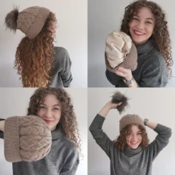 Plush | Satingefütterte Mütze mit abnehmbarem Bommel