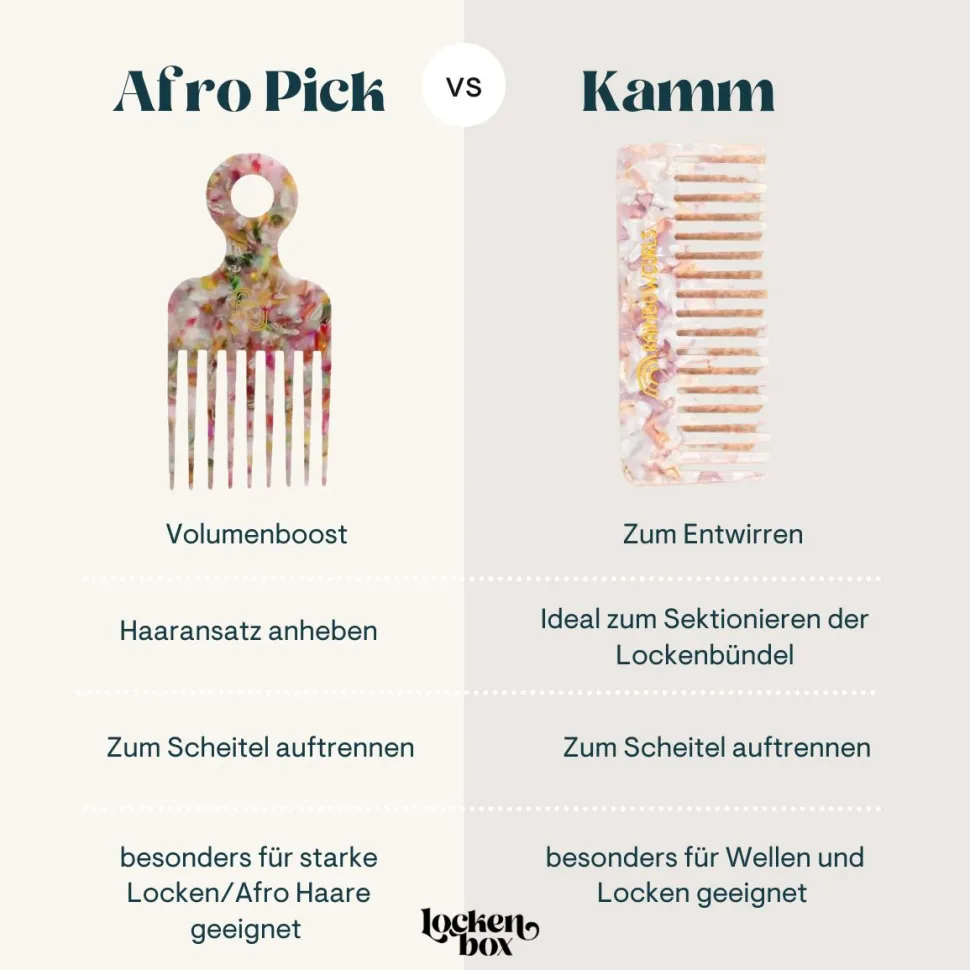 Rainbow Curls | Afro Pick (verschiedene Farben)
