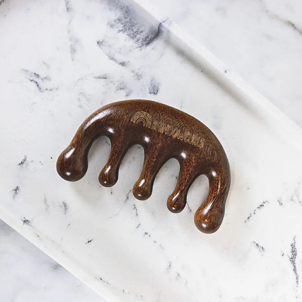 Rainbow Curls | Wood Scalp Massager